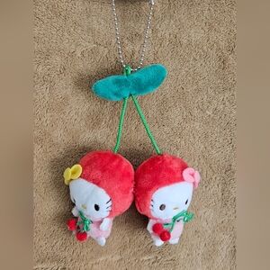 Sanrio Red and Pink Plush Keychain